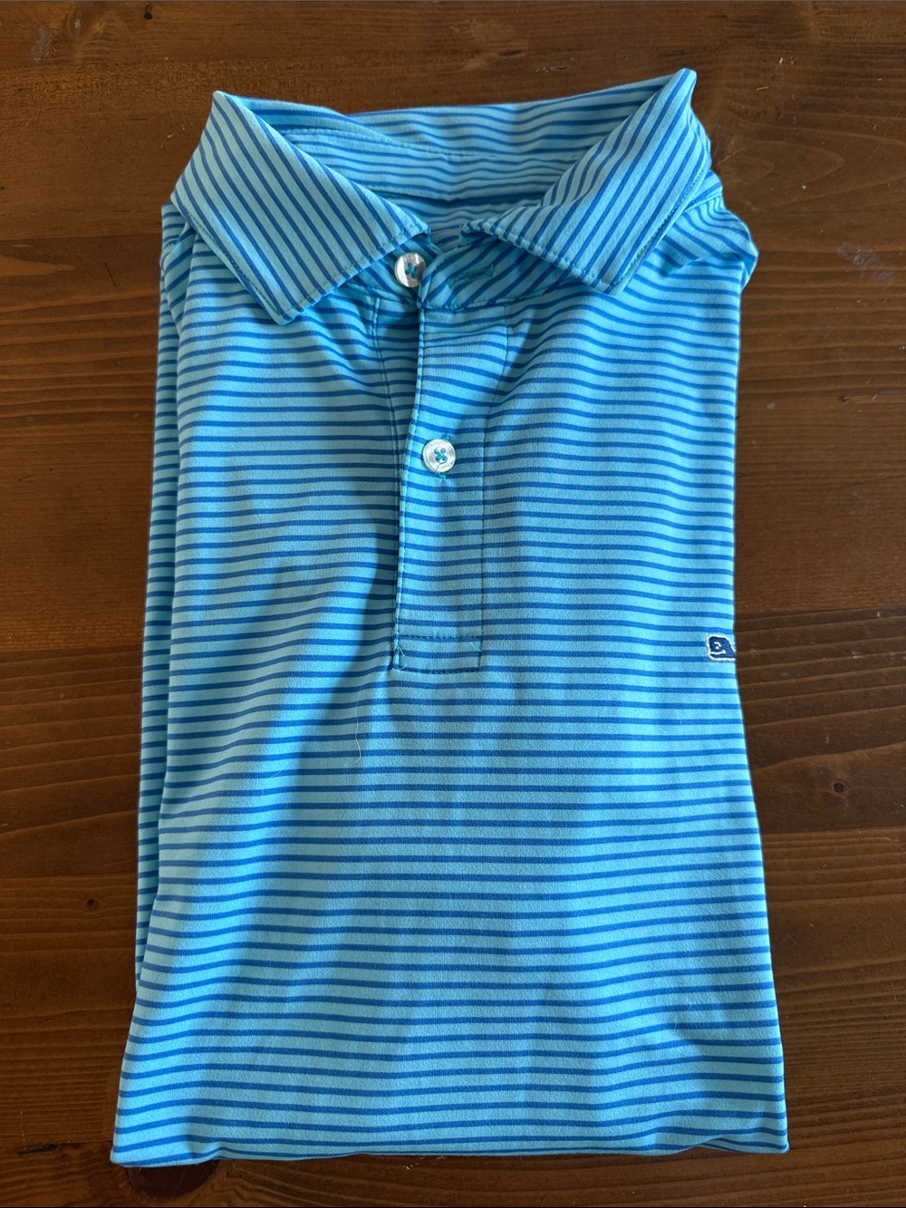 Vineyard Vines Blue Striped Performance Polo - men’s Small